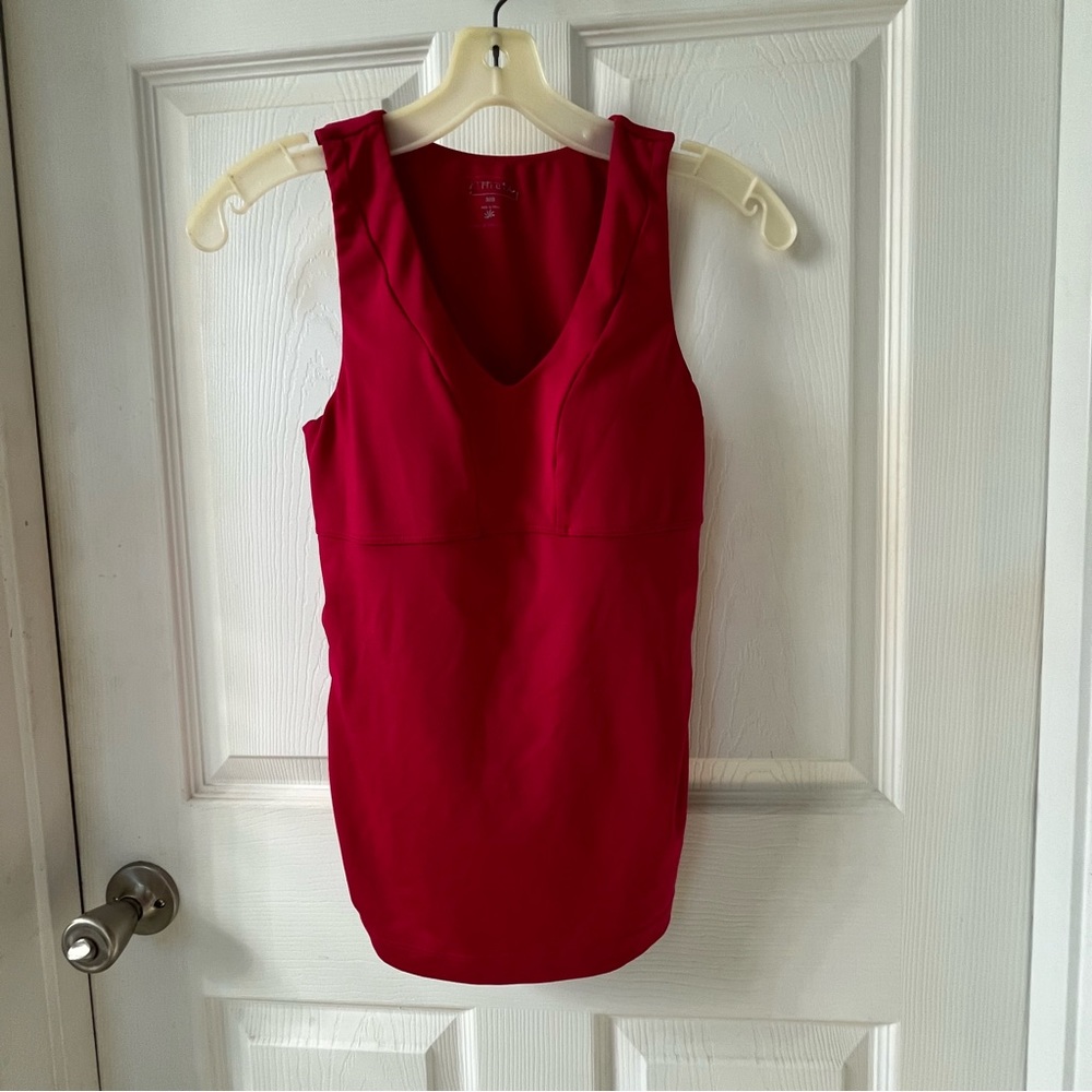Red Athleta Top with Built-In Bra